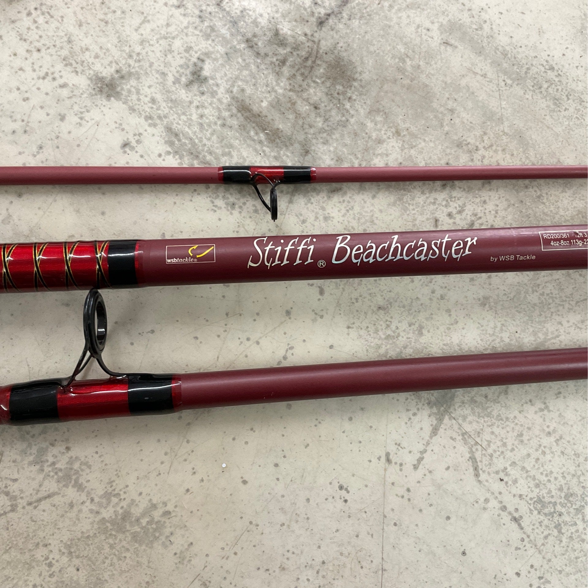 WSB Stiffi 3pc beachcaster 12' fishing Rod (5)